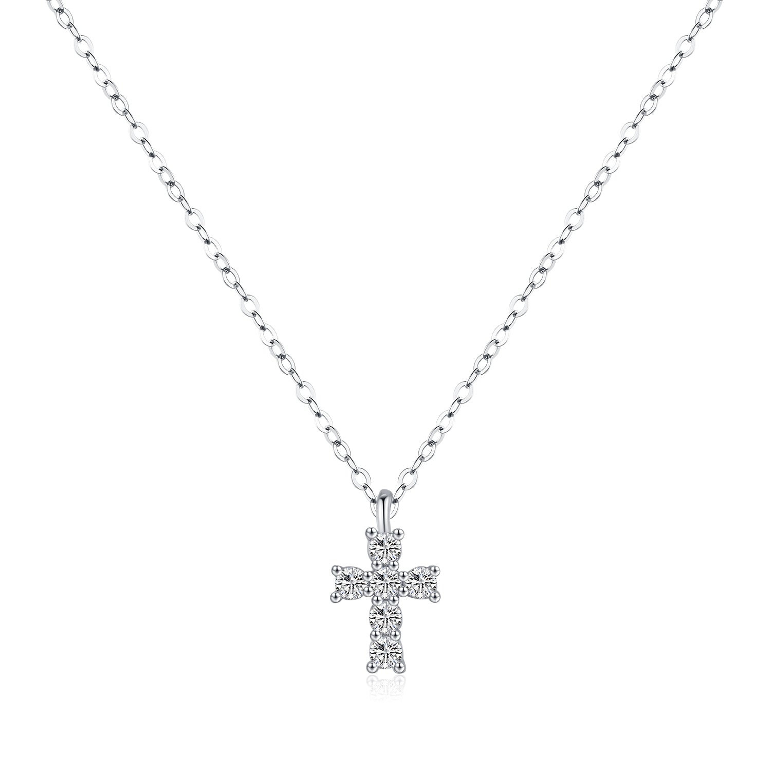 CERCOO | Moissanite S925 Sterling Silver Cross Necklace