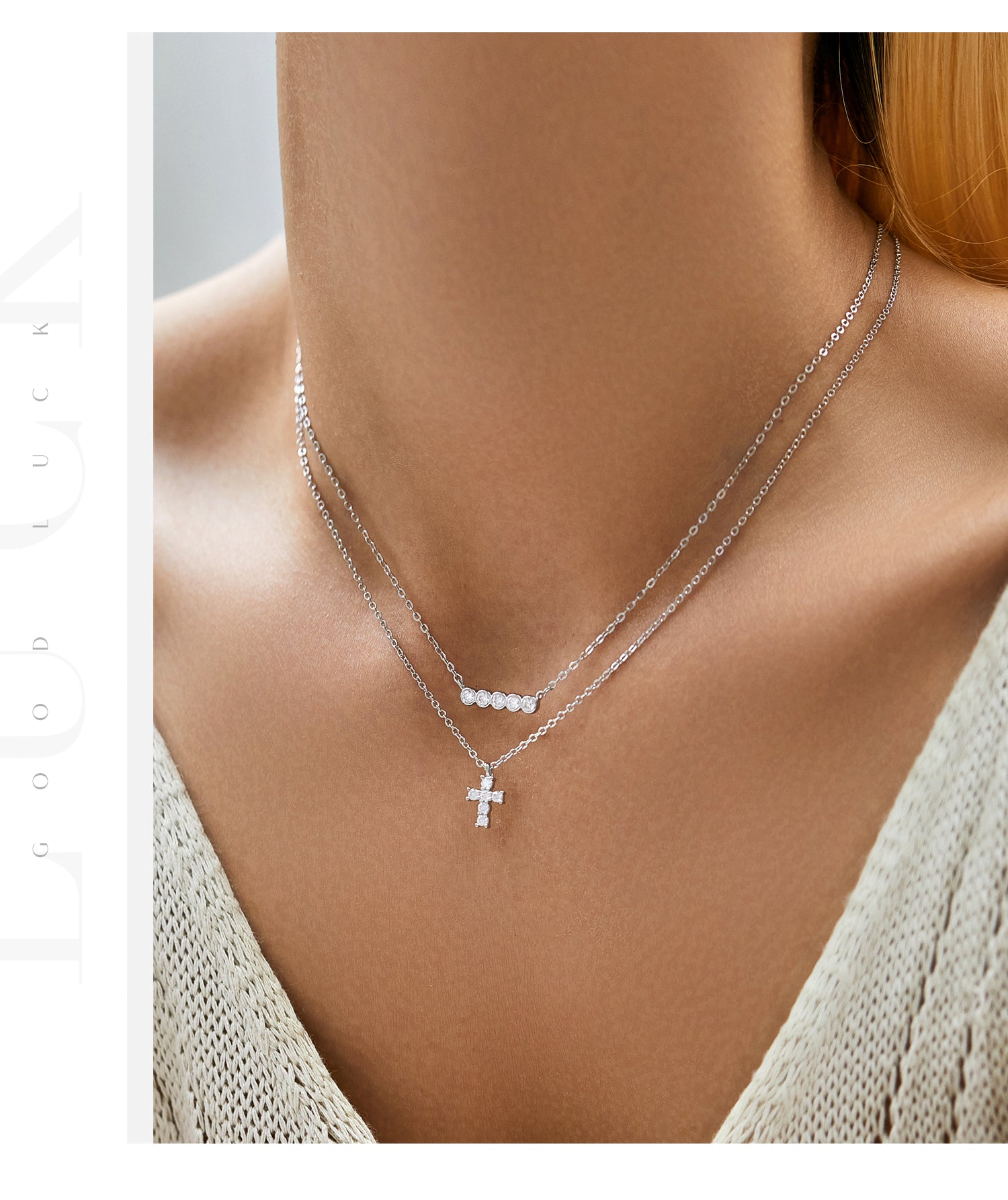 CERCOO | Moissanite S925 Sterling Silver Cross Necklace