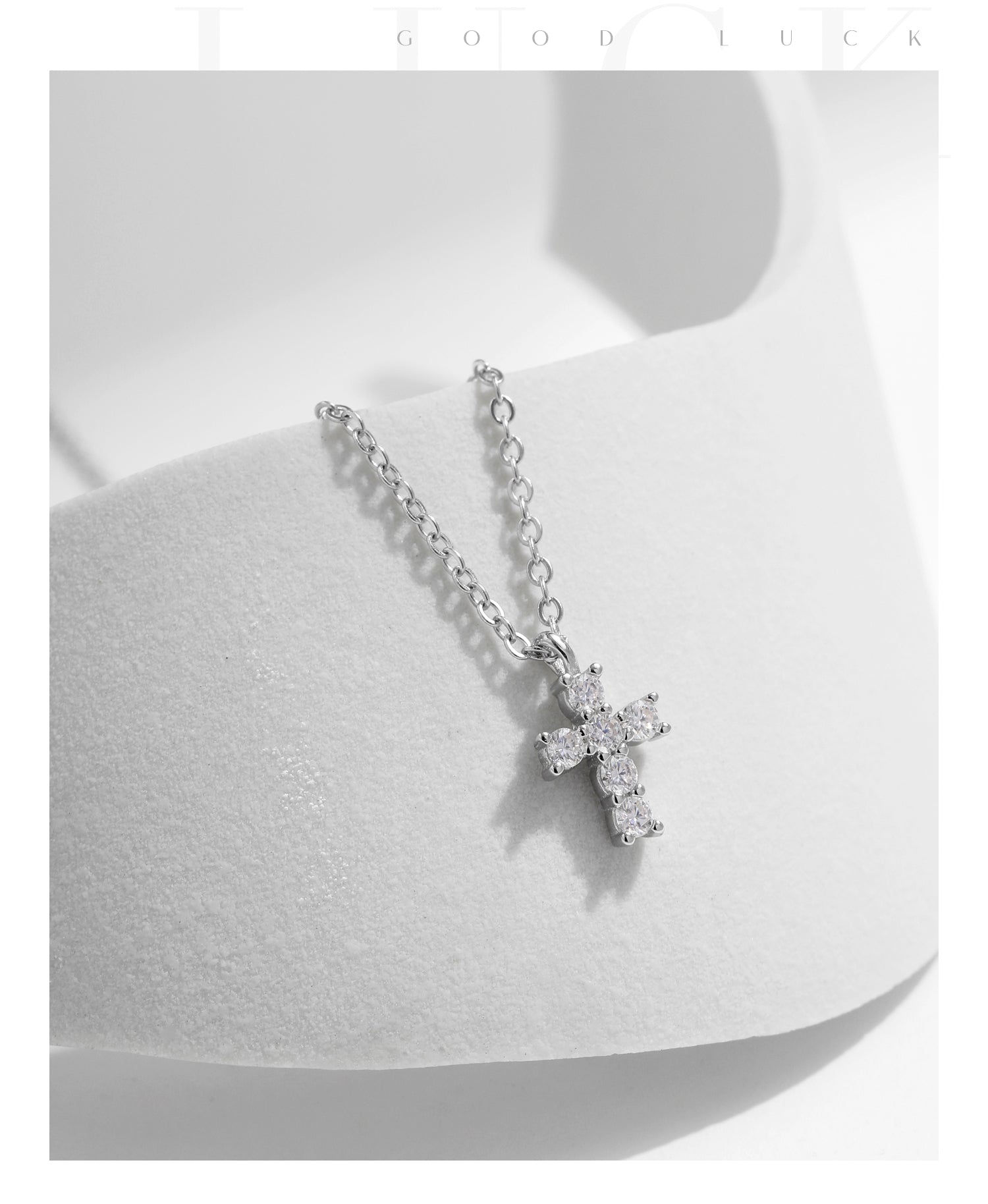 CERCOO | Moissanite S925 Sterling Silver Cross Necklace