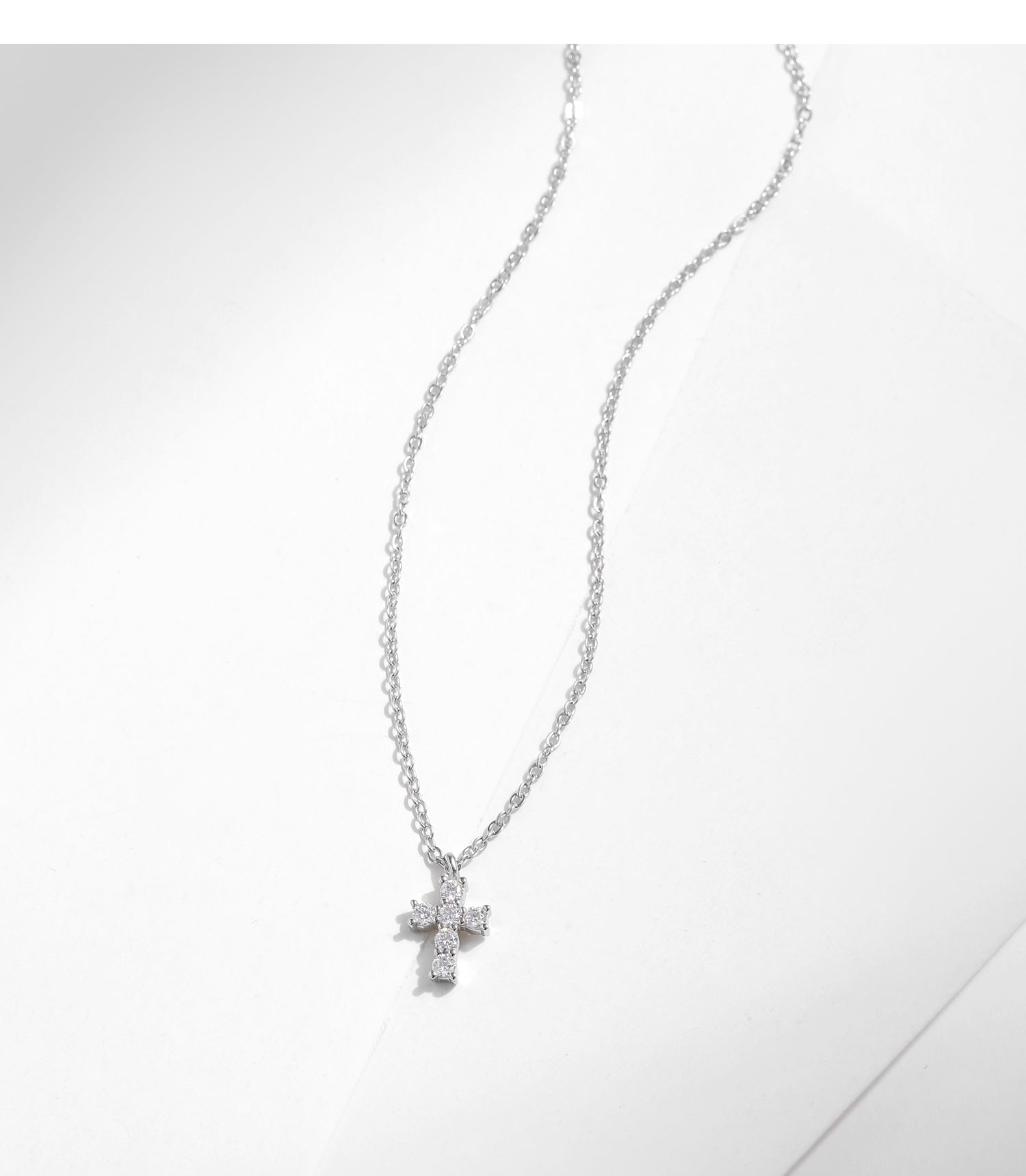 CERCOO | Moissanite S925 Sterling Silver Cross Necklace