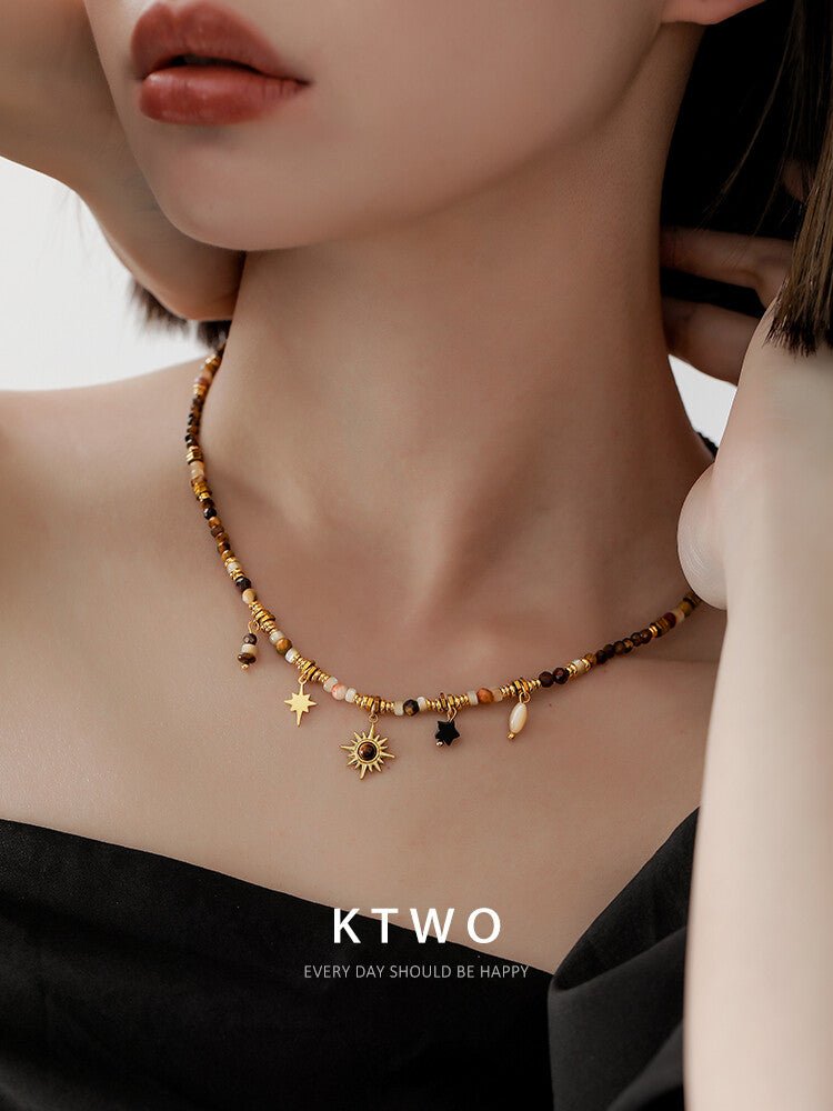 Royal Tiger Eye Necklace – Vintage Palace Style Jewelry - Inkduo