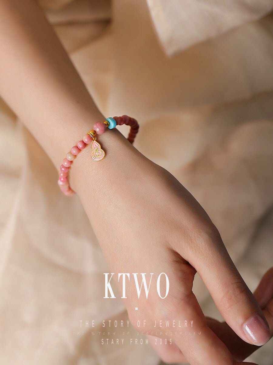 Rhodonite Beaded Bracelet – Sweet Pink Energy for Love & Friendship - Inkduo