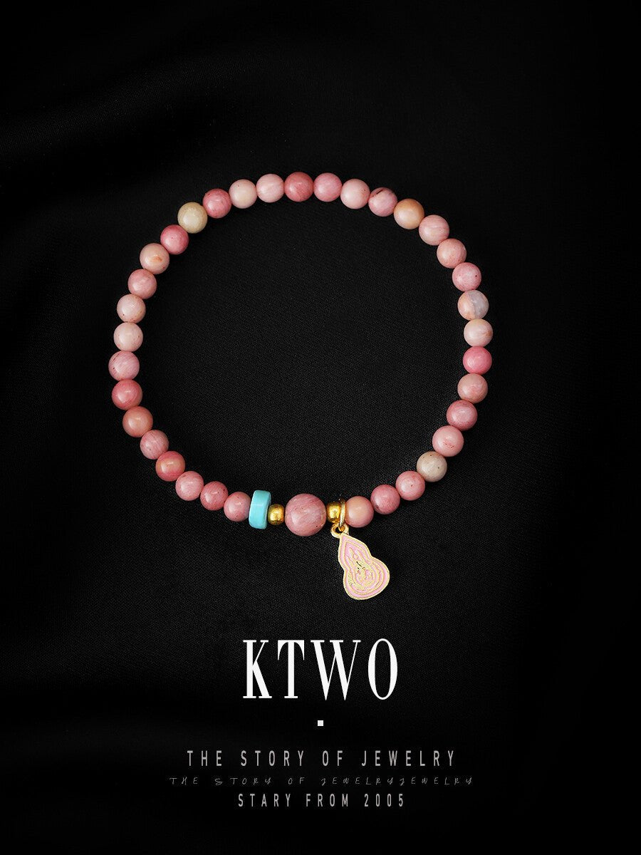 Rhodonite Beaded Bracelet – Sweet Pink Energy for Love & Friendship - Inkduo