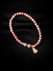 Rhodonite Beaded Bracelet – Sweet Pink Energy for Love & Friendship - Inkduo