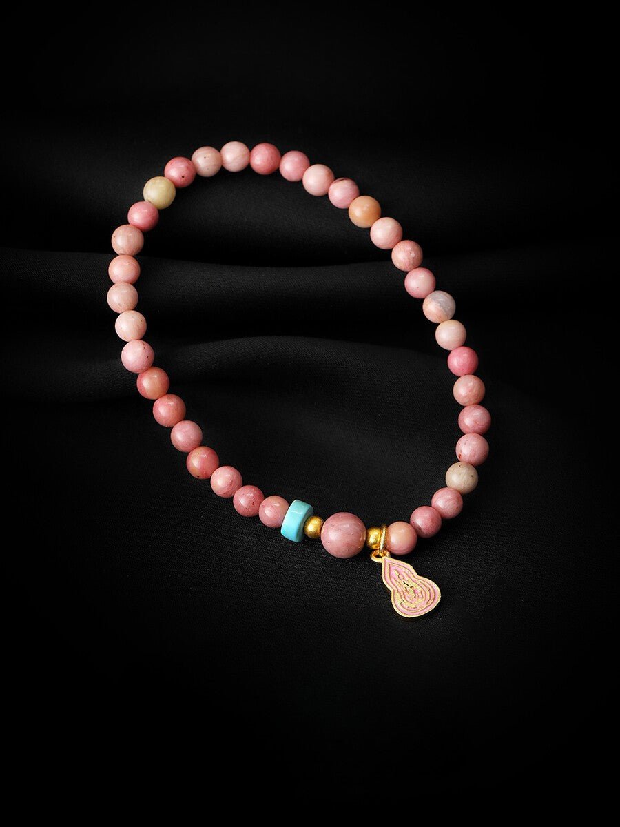 Rhodonite Beaded Bracelet – Sweet Pink Energy for Love & Friendship - Inkduo